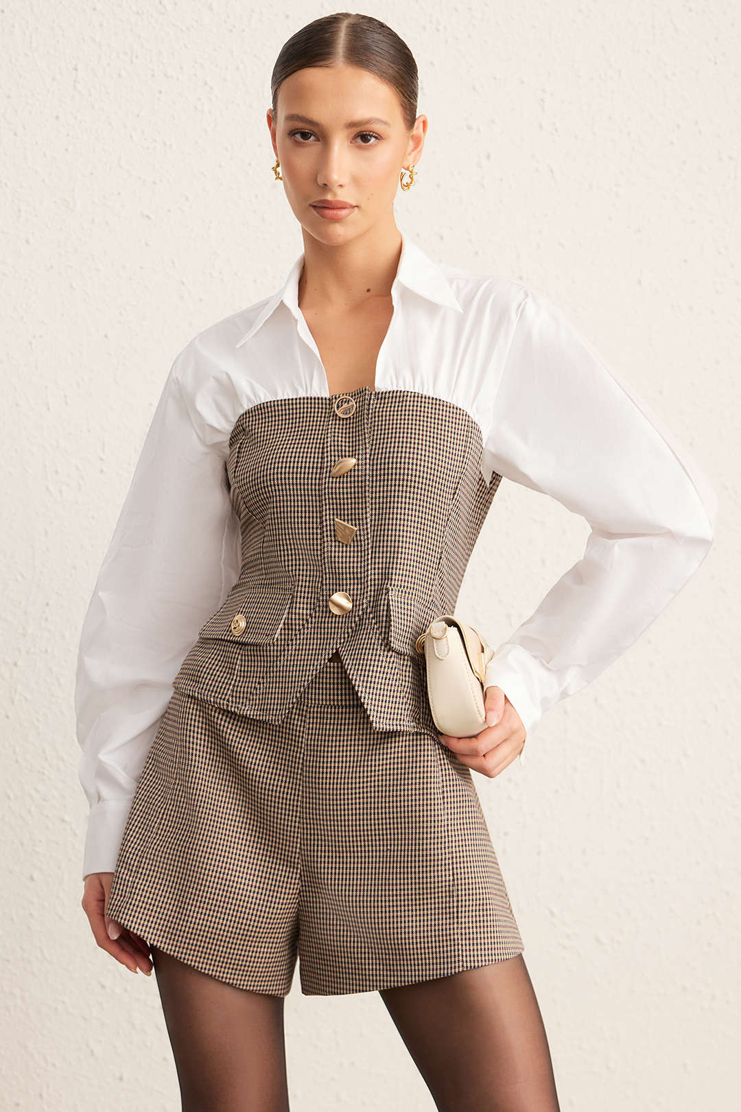 Geruite short met zakken