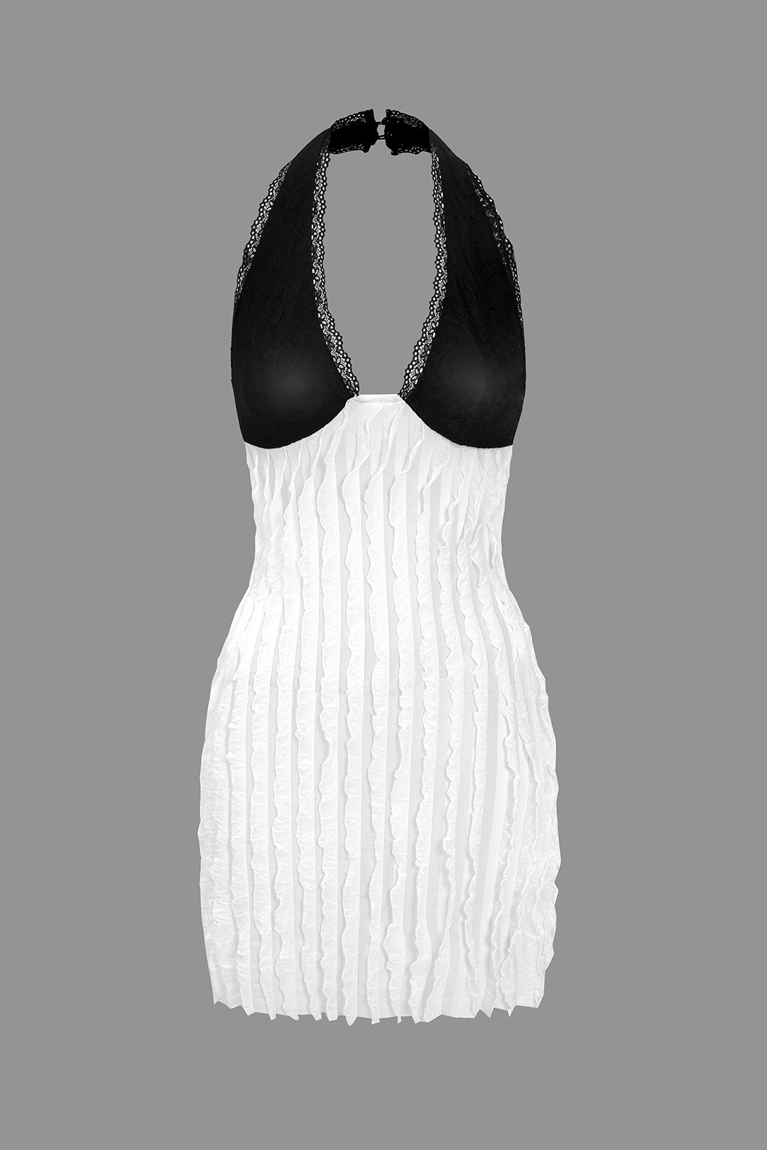Colorblock minijurk met open rug