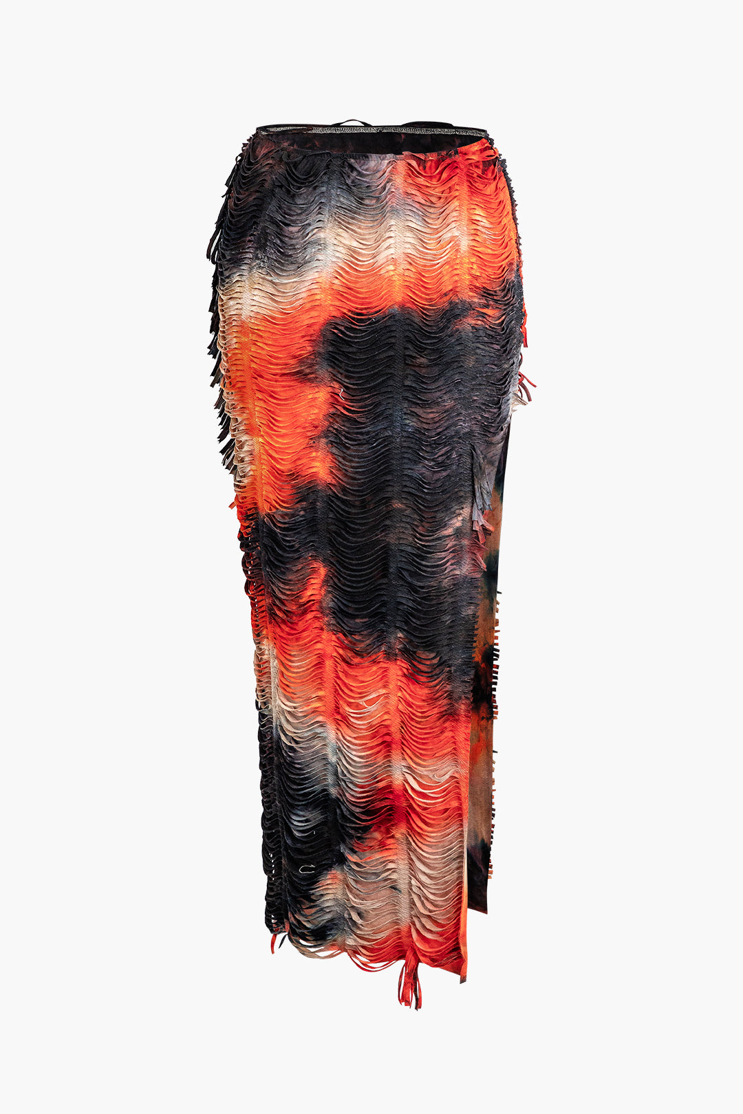 Used-look set met croptop en maxirok