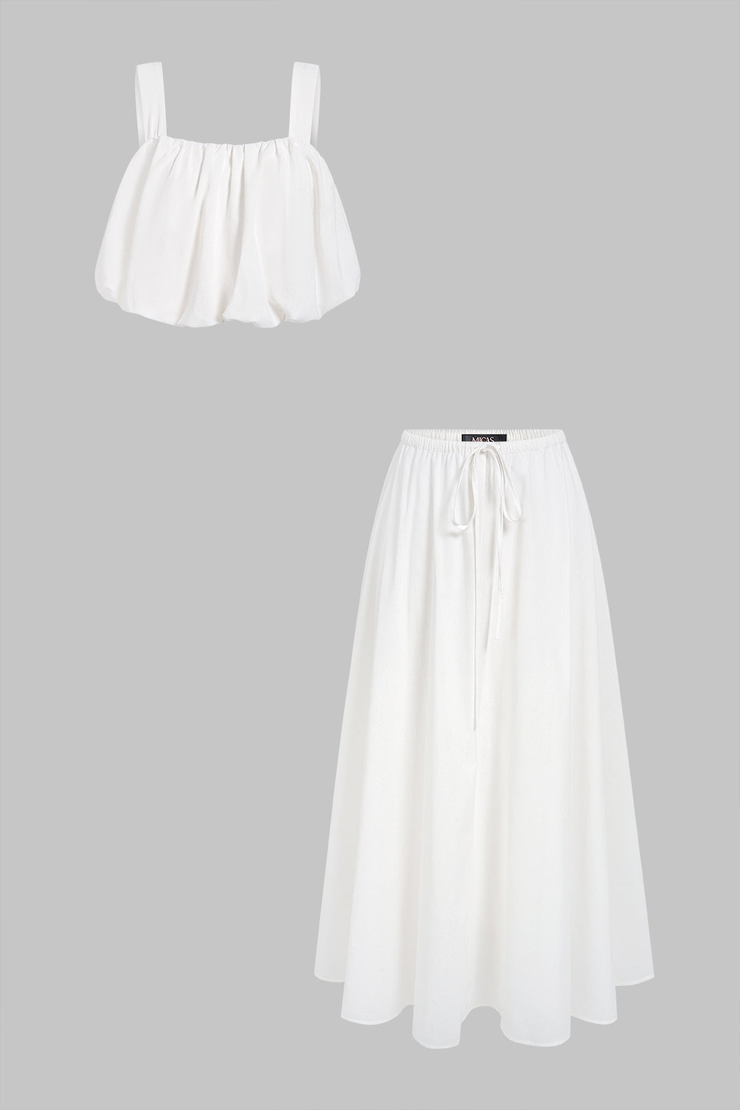 Effen set met tanktop en rok