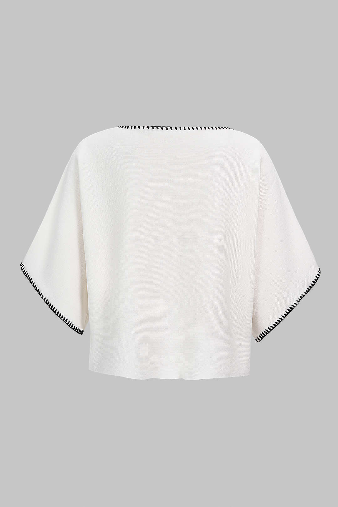 Gebreide blouse met borduursel en korte mouwen