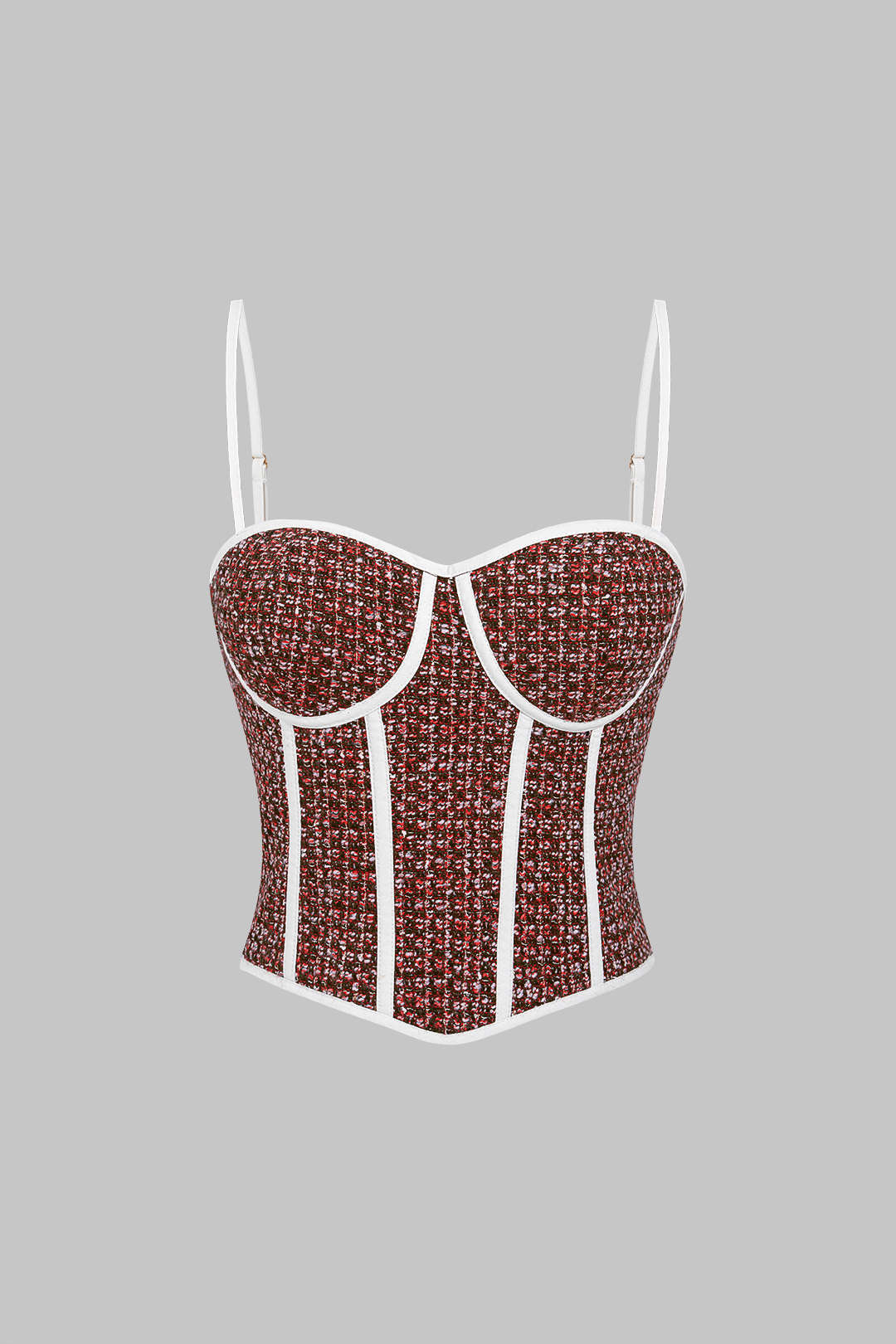Tweed top met rits