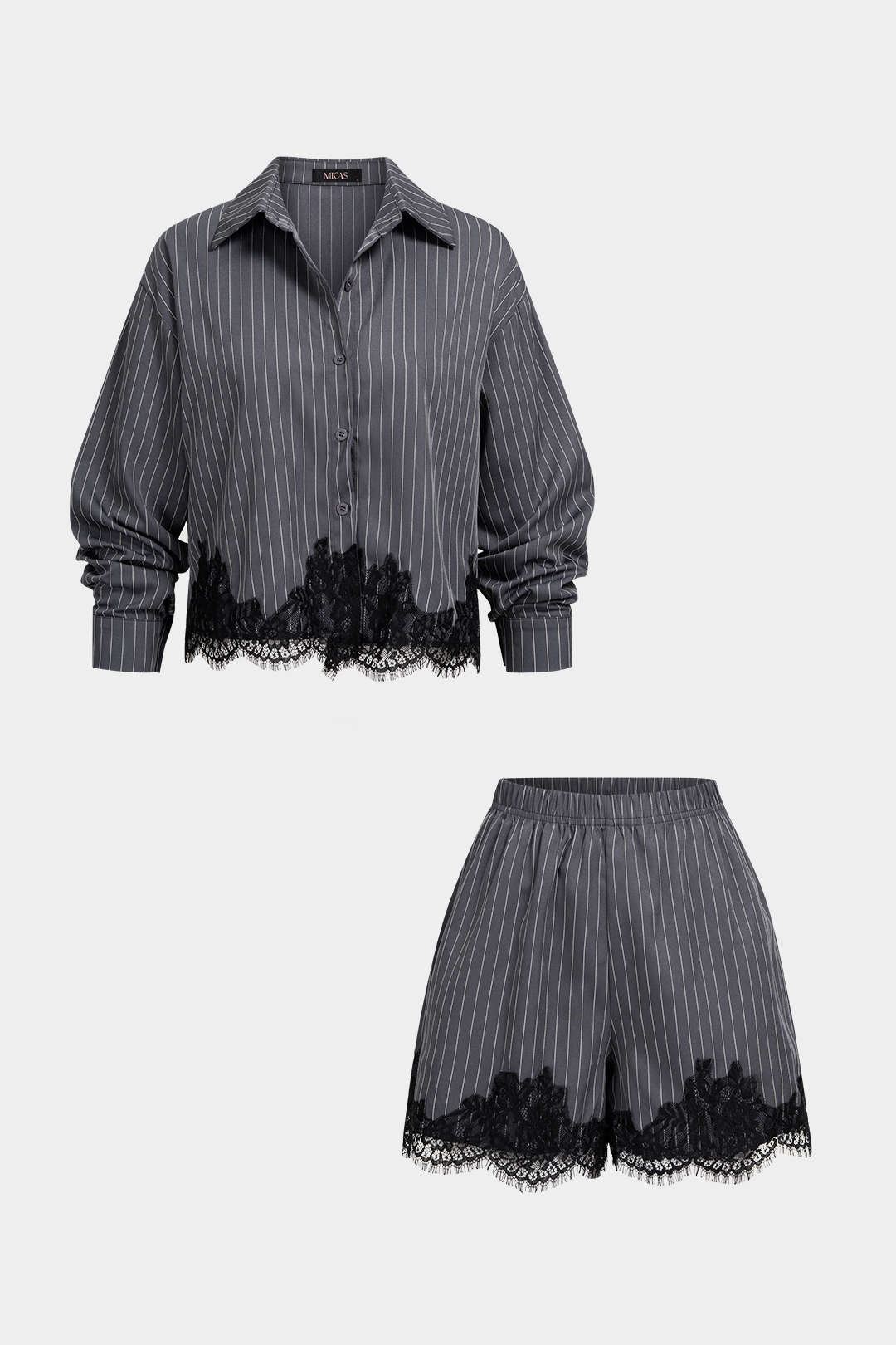 Mae - Gestreepte set met blouse en short