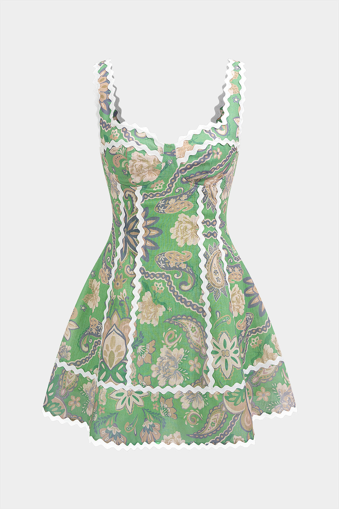 Paisley mouwloze minijurk