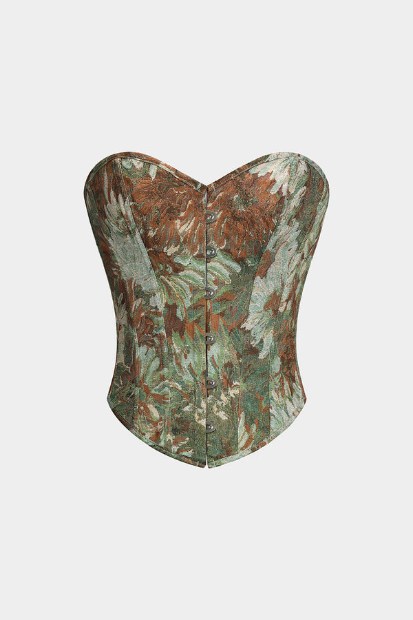 Bloemenprint strapless top met strapless pasvorm