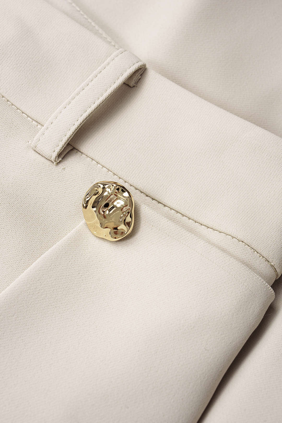 Metallic broek met ruches en wijde pijpen