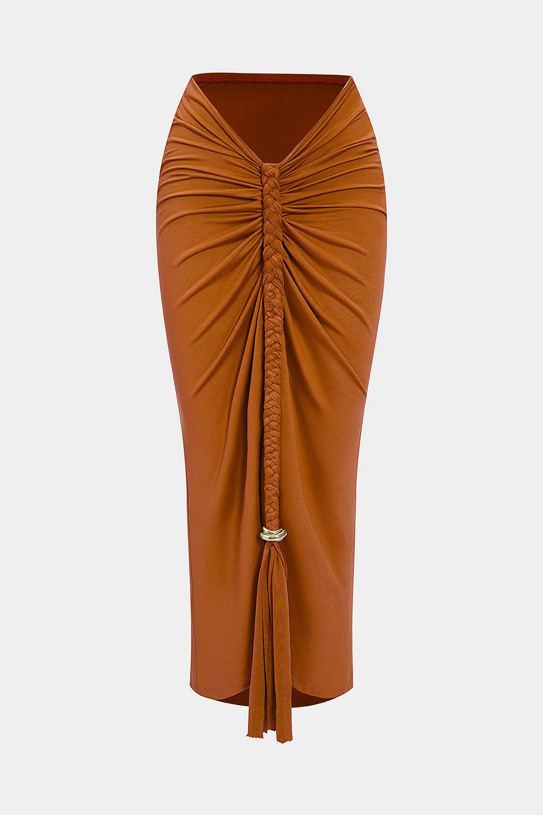 Rosa - Metallic rok met ruches