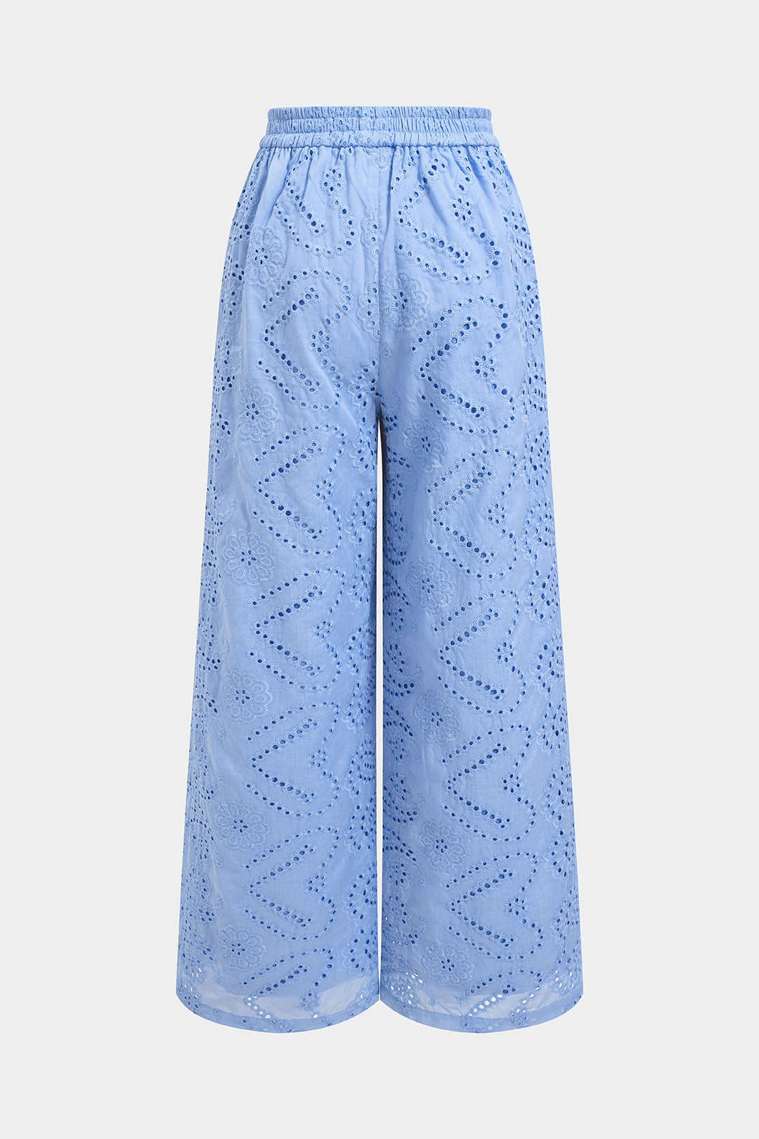 Uma - Broek met opengewerkt detail en wijde pijpen