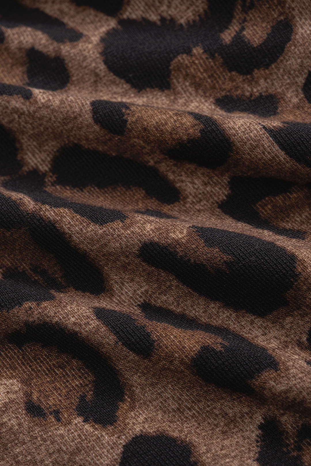 Luipaardprint leren-look body met lange mouwen