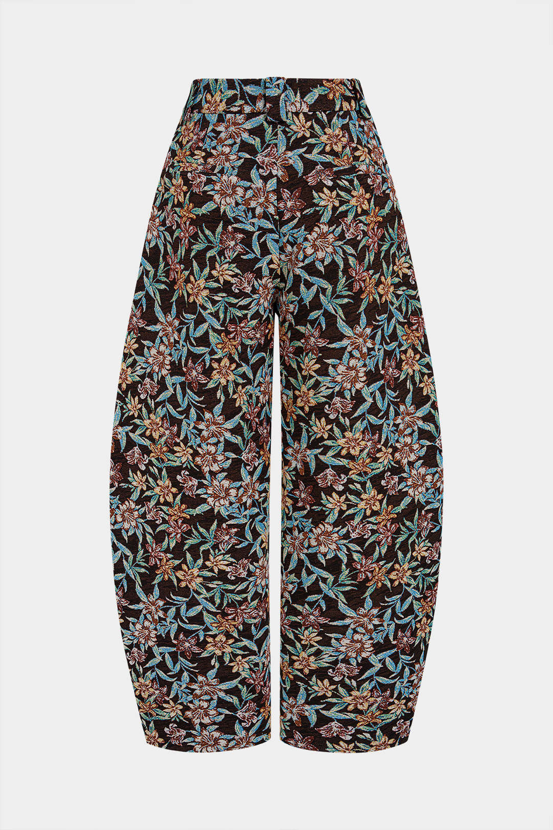 Bloemenprint broek met borduursel