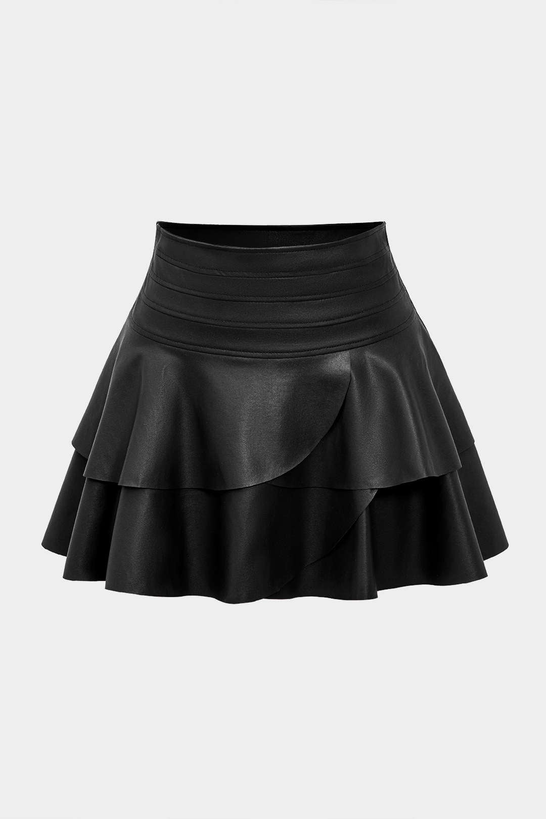 Thea - Effen leren-look rok
