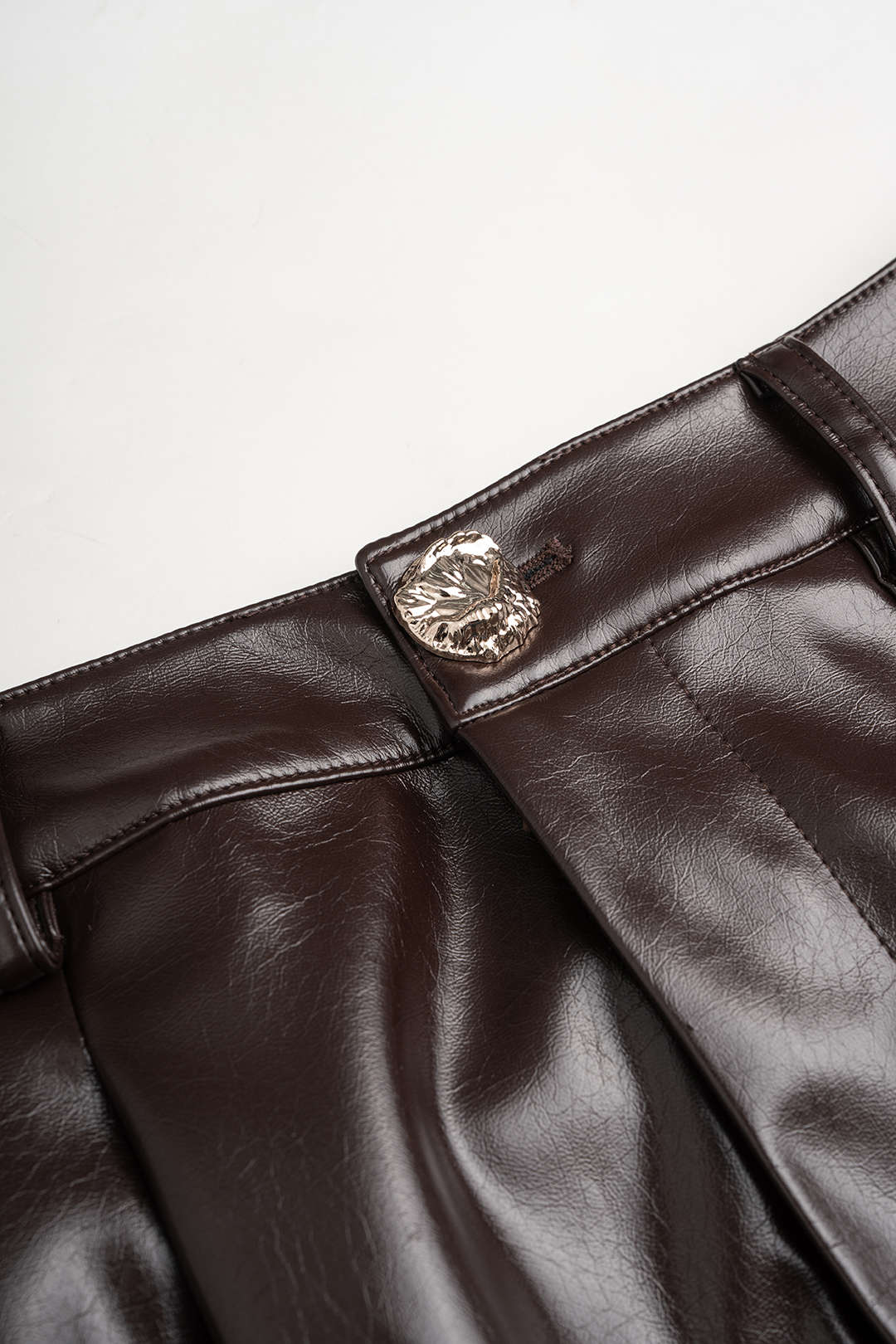 Leren-look metallic broek met ballonmodel