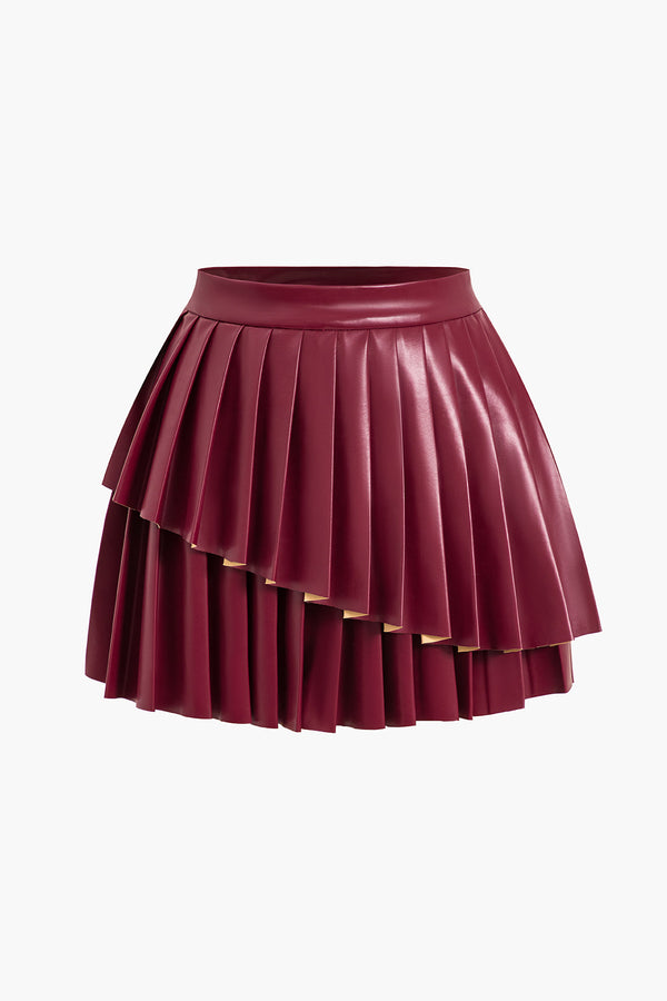 Uma - Effen leren-look rok
