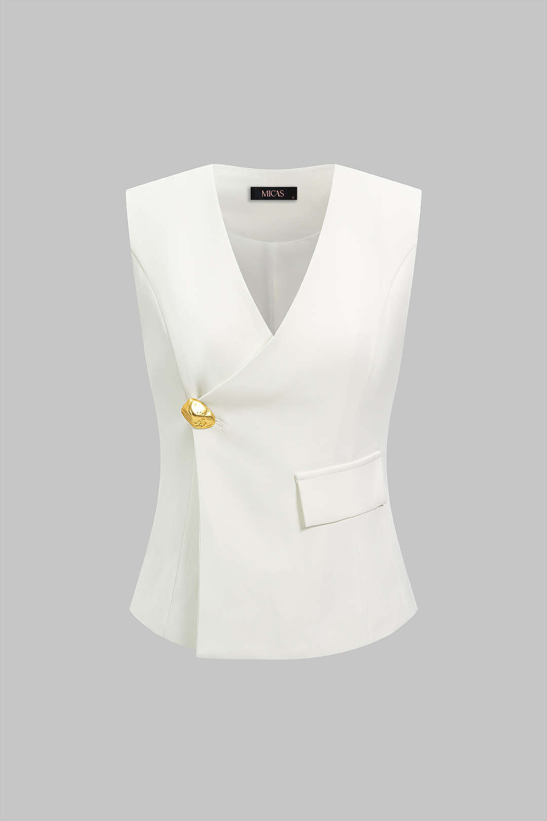 Metallic gilet met V-hals