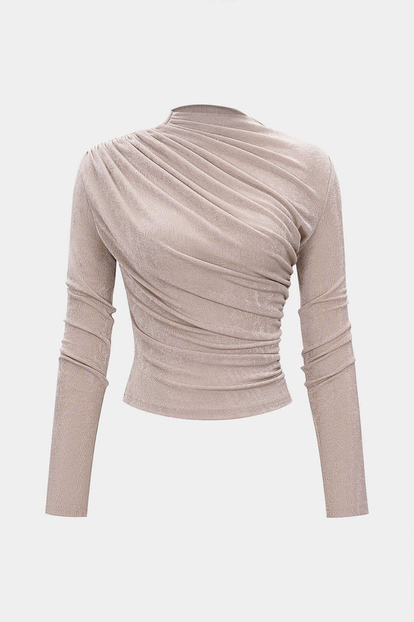 Top met ruches en lange mouwen