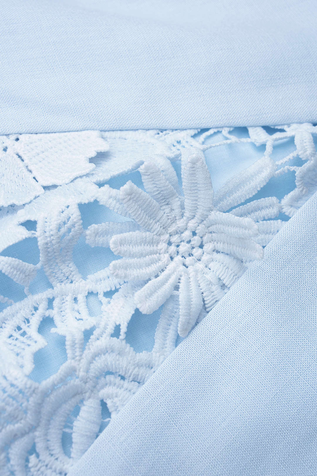 Patchwork mouwloze minijurk met kant en ruches