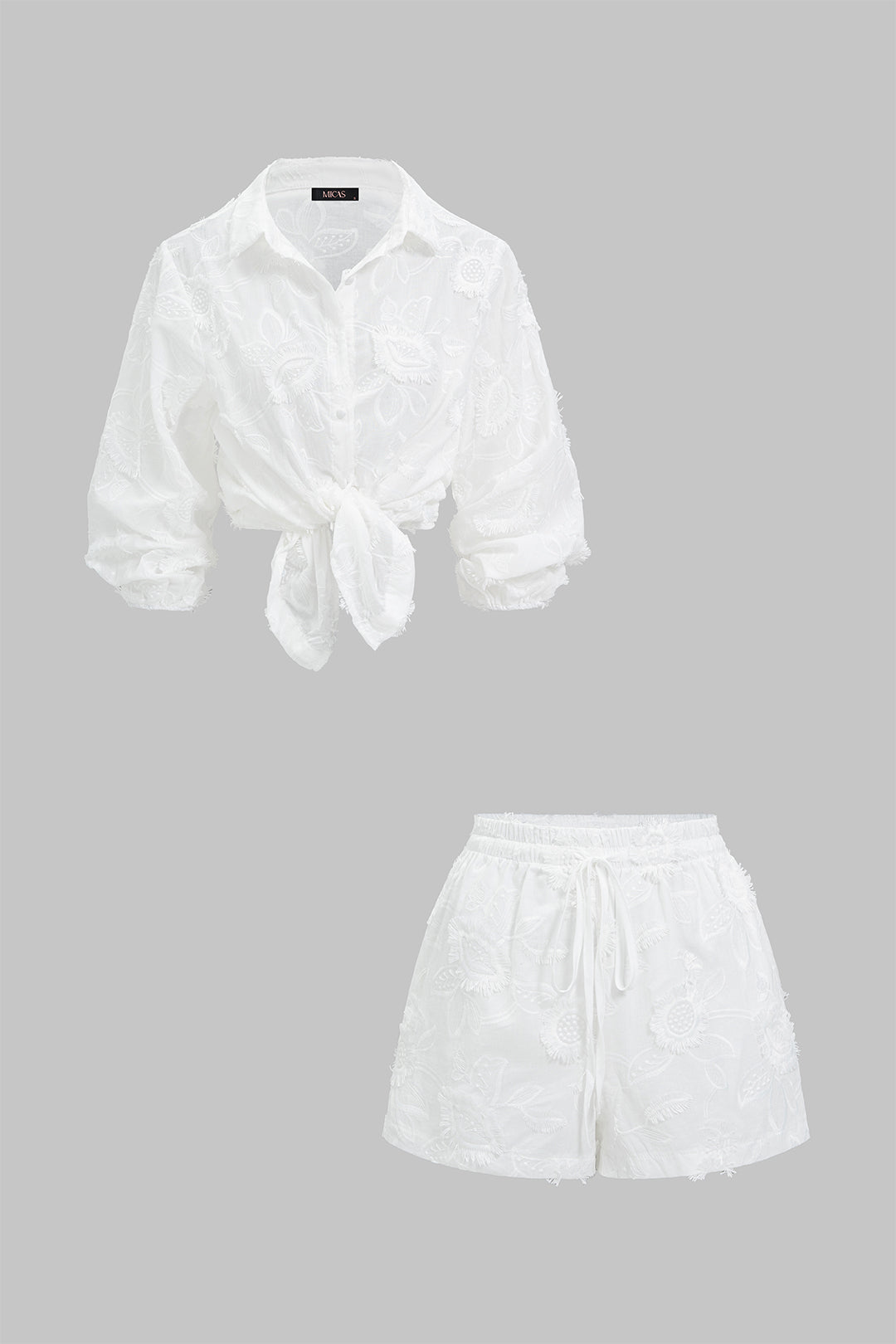 Effen set met blouse en short