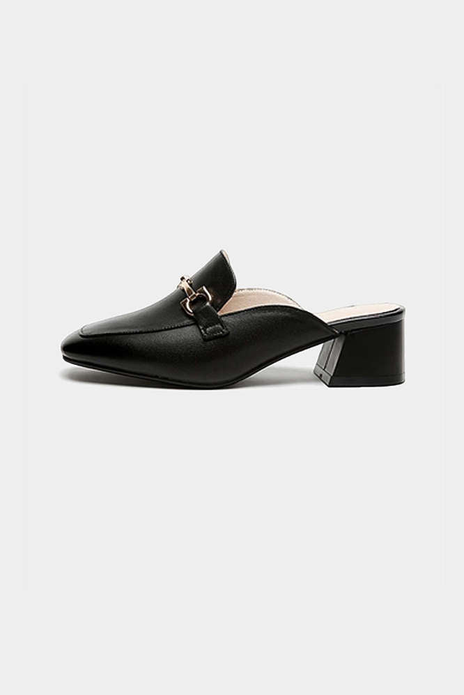 Nora - Leren-look metallic hakken
