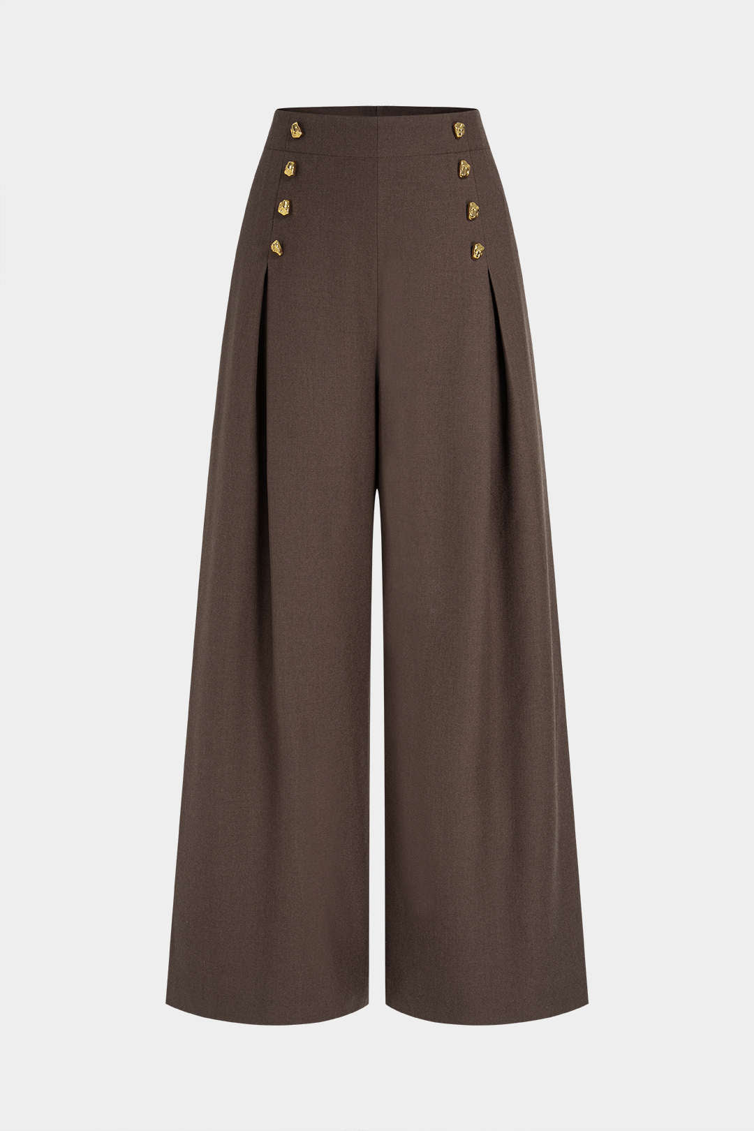 Ines - Metallic broek met knoopjes