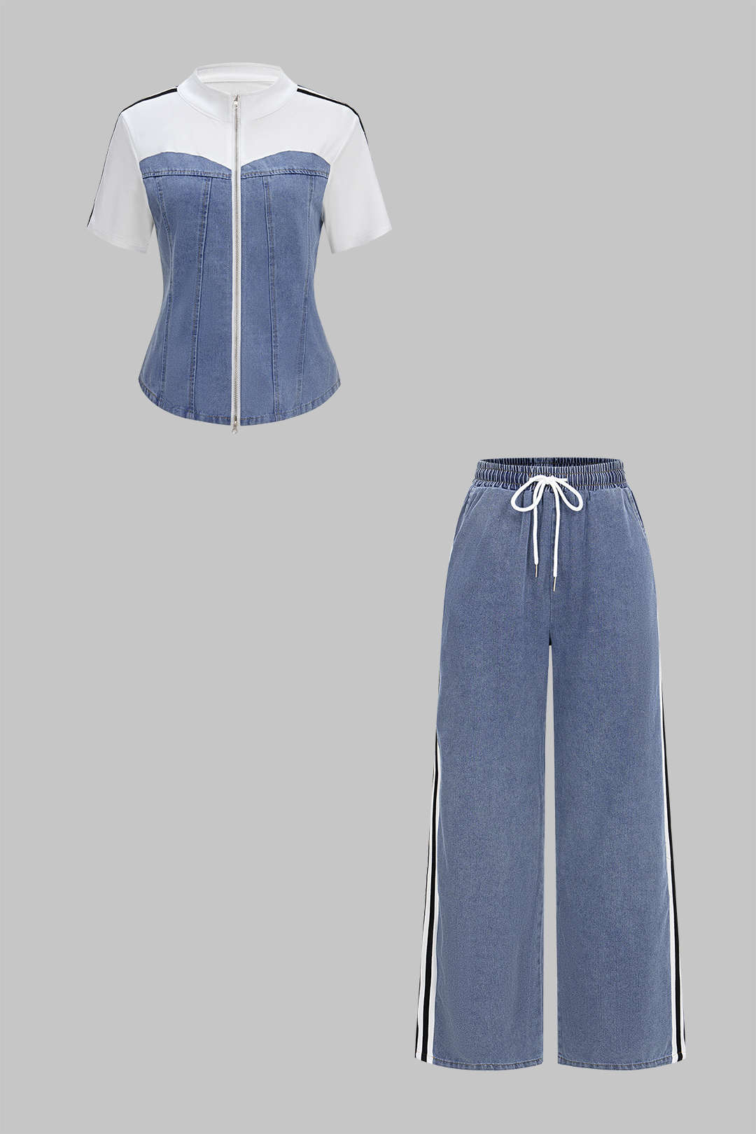 Jet - Denim set met top en jeans