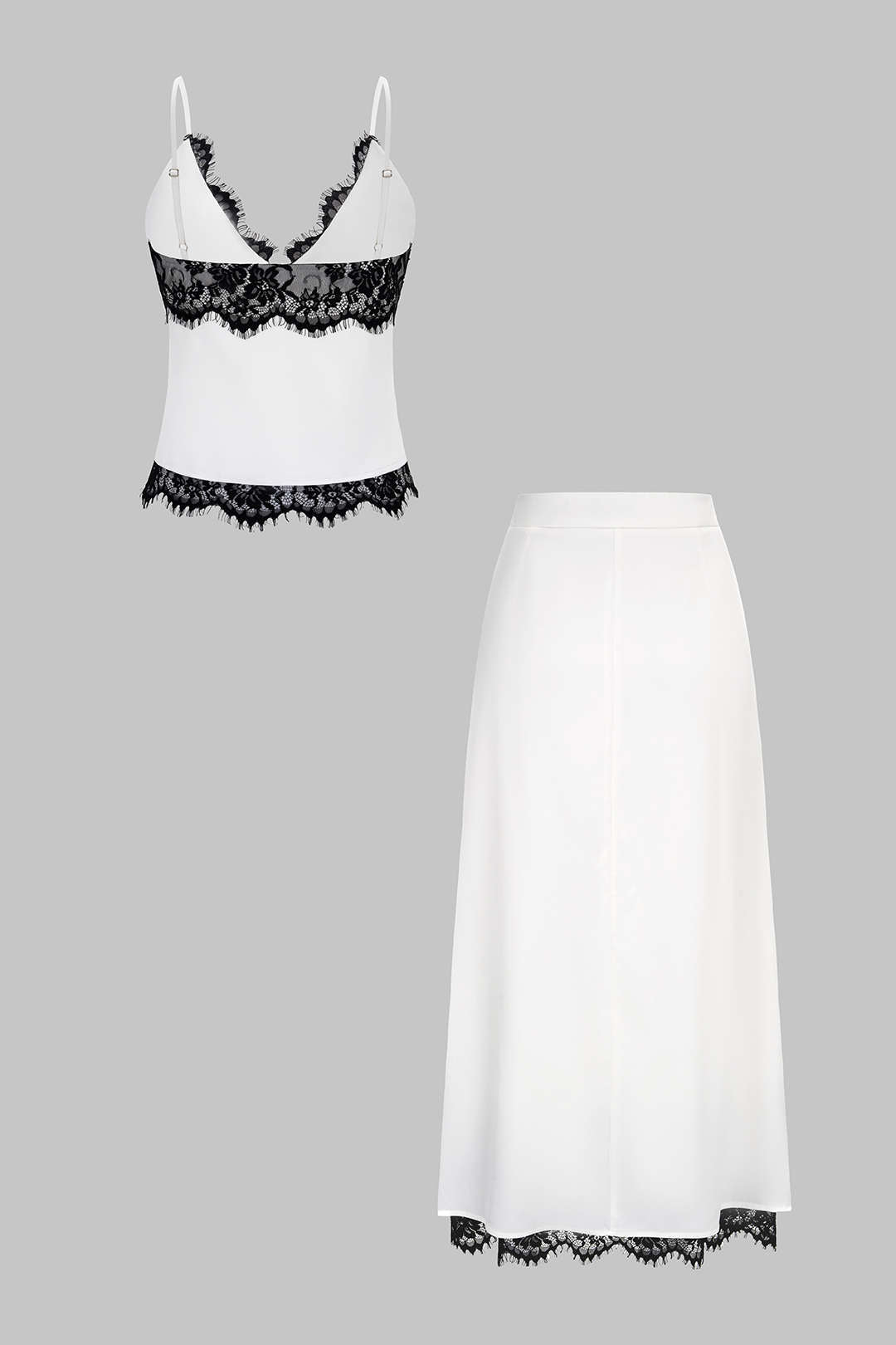 Uma - Satijnen set met top en rok