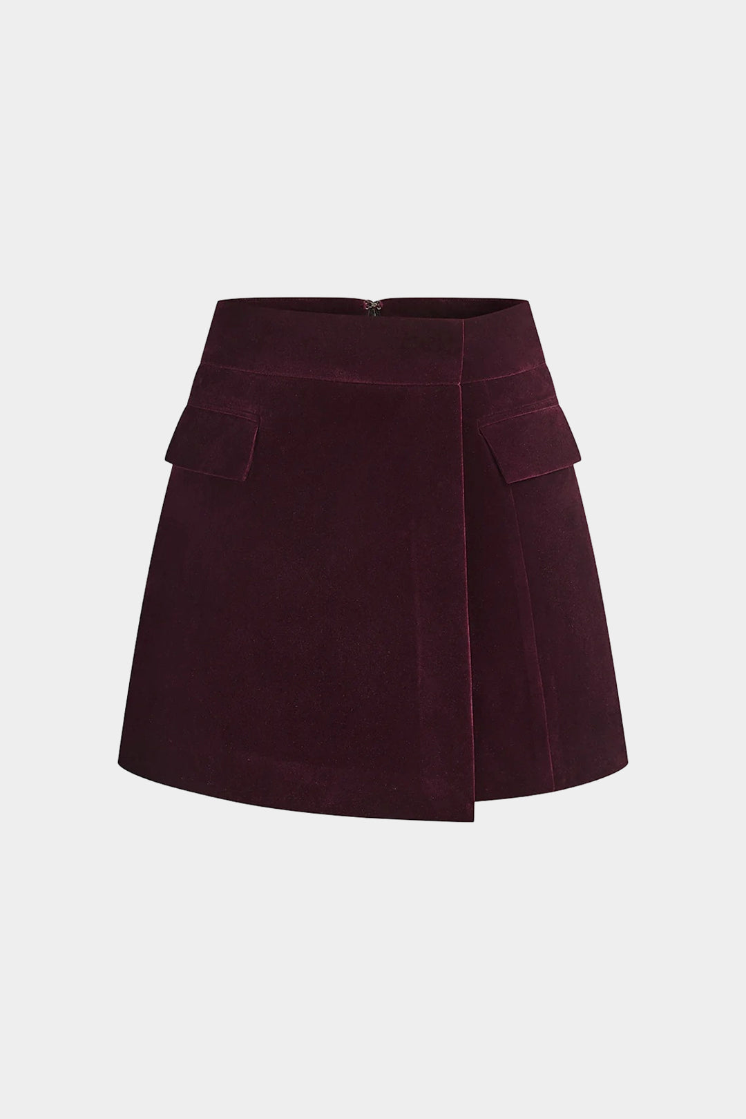 Fluwelen asymmetrische rok met zakken