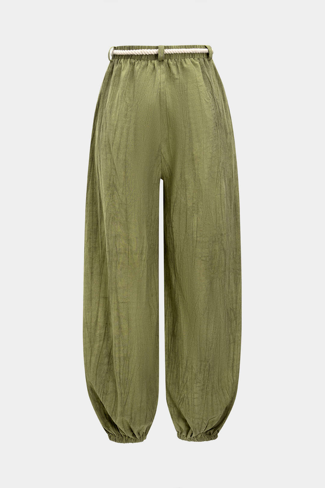 Pantalon met hoge taille en trekkoord