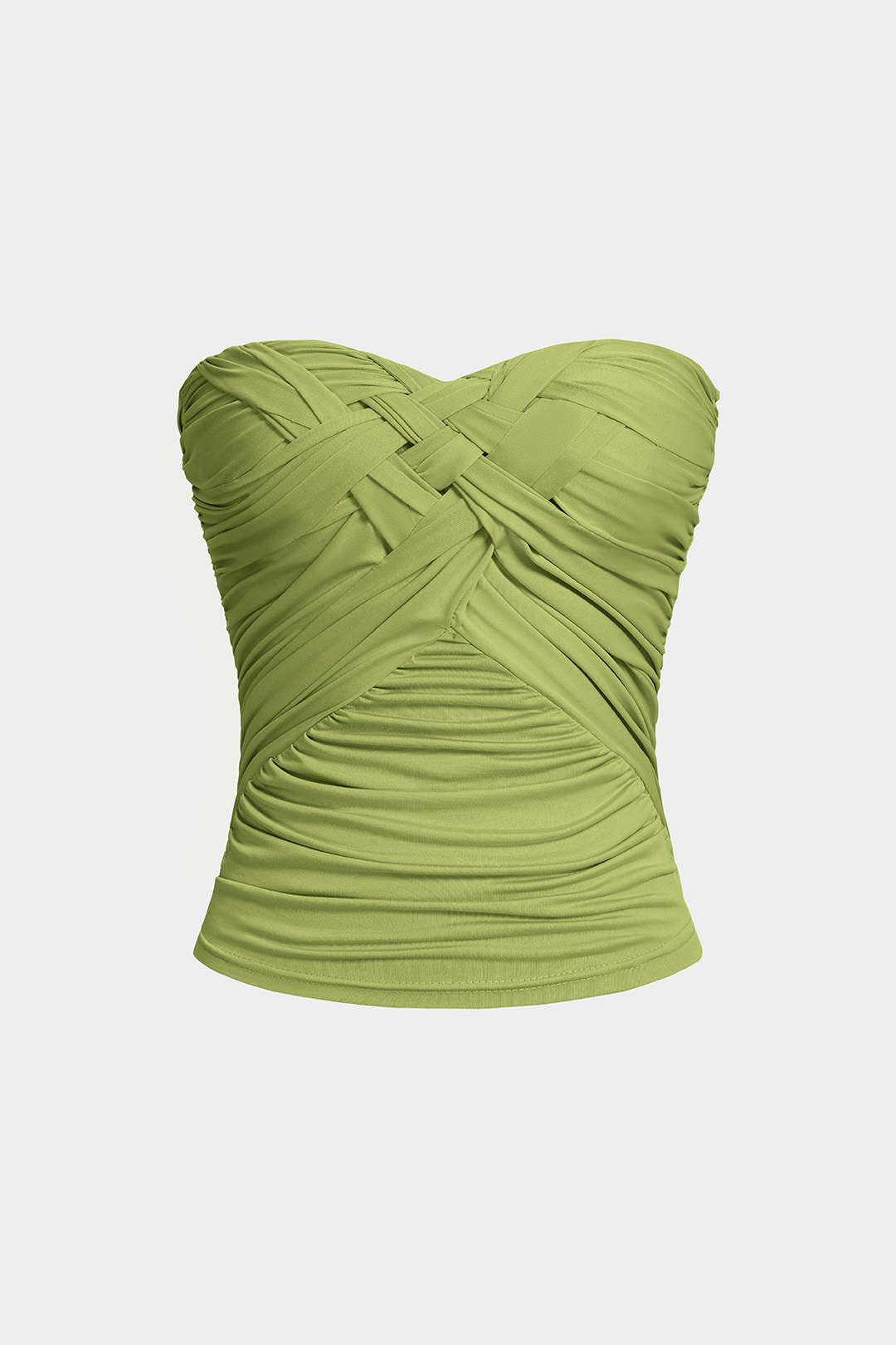 Effen strapless top met ruches