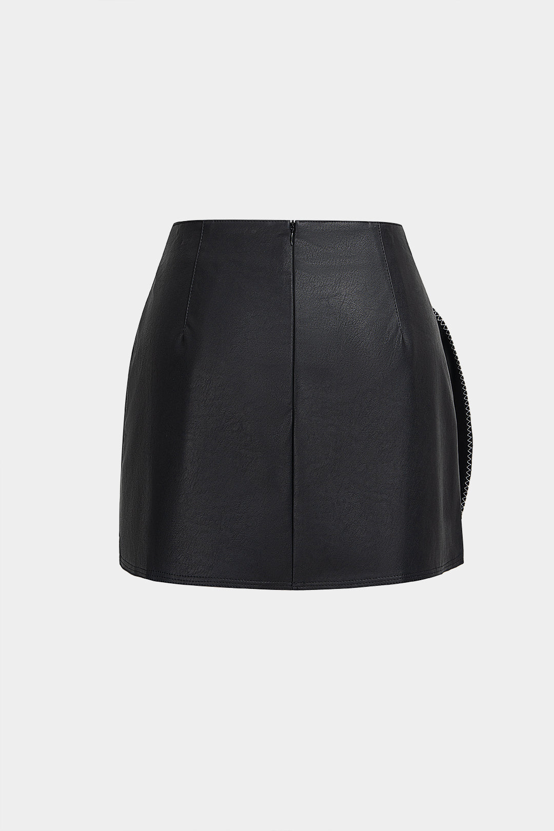 Lena - Leren-look asymmetrische minirok