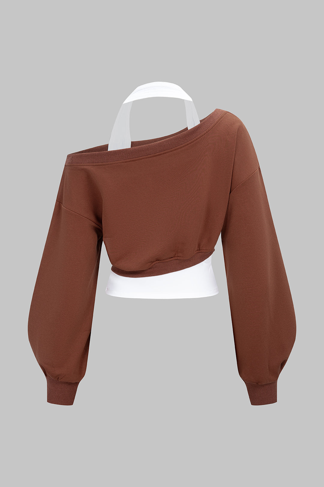 Asymmetrische sweater met halternek en lange mouwen