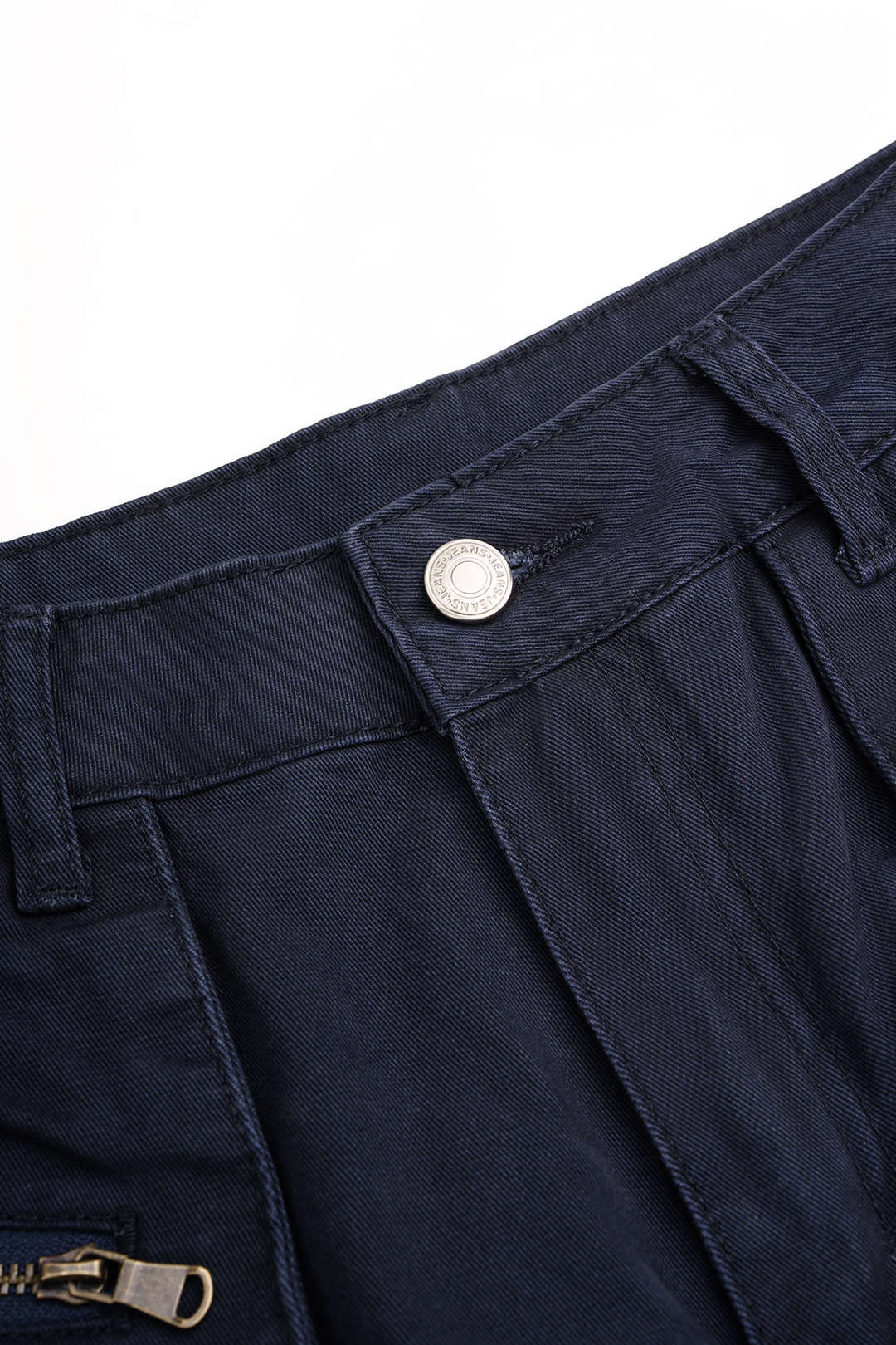 Jeans met rits, hoge taille en wijde pijpen