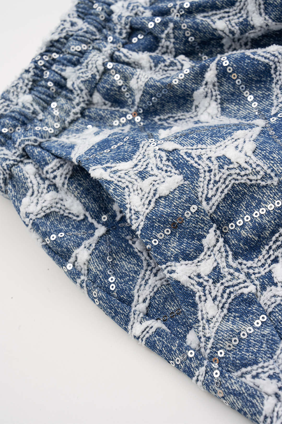 Denim short met trekkoord