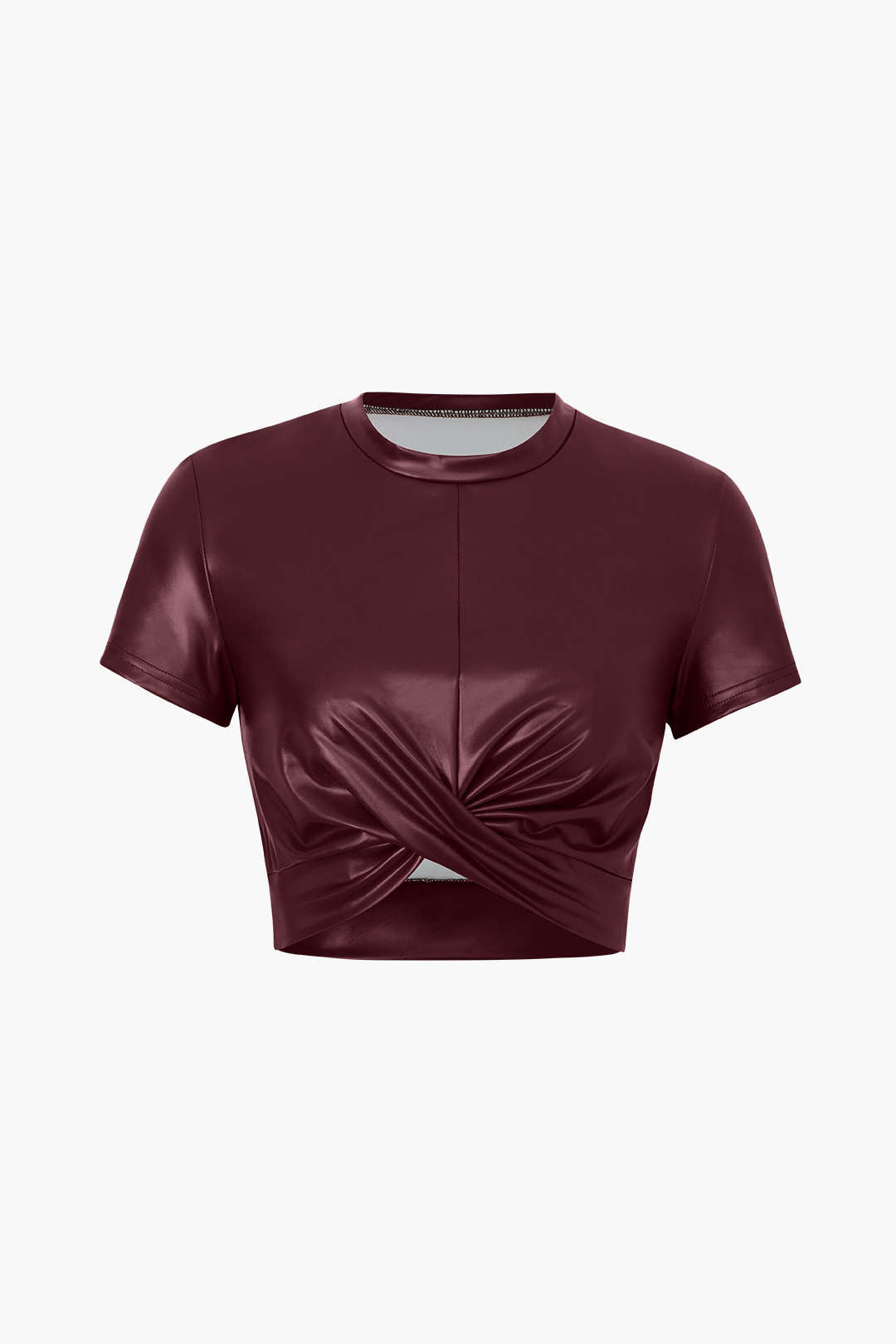 Leren-look cropped top