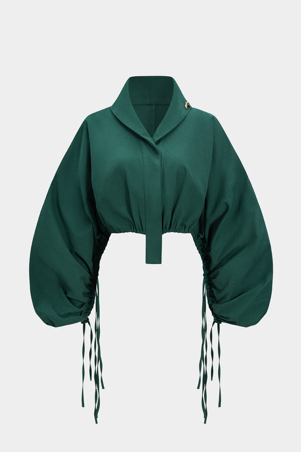 Lieke - Blouse met ruches, trekkoord en lange mouwen