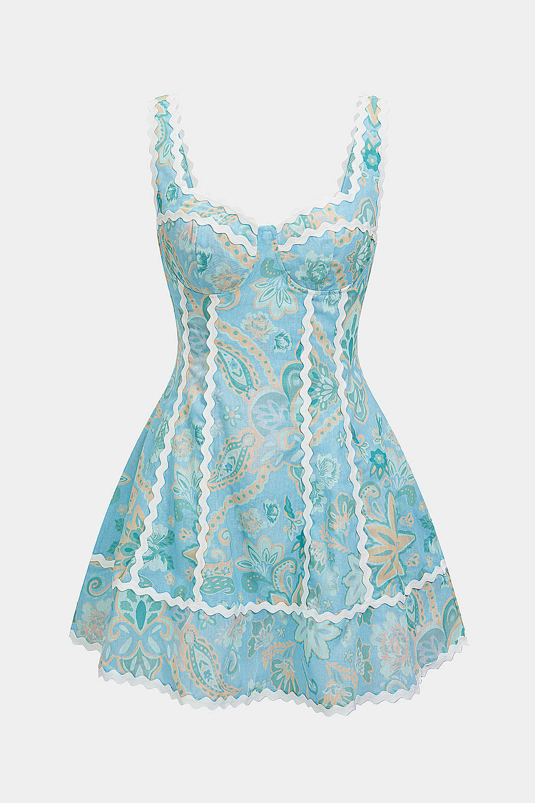 Paisley mouwloze minijurk