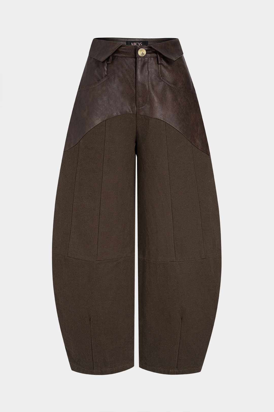 Bo - Leren-look patchwork broek