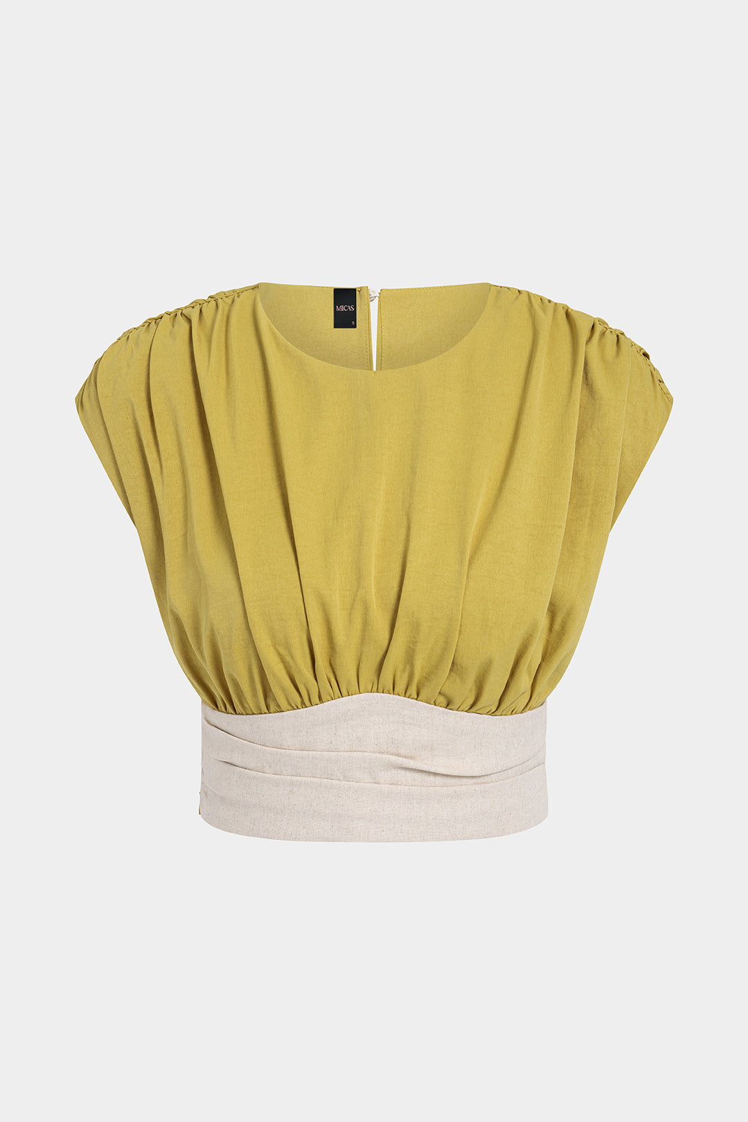 Bella - Tanktop met ronde hals en ruches
