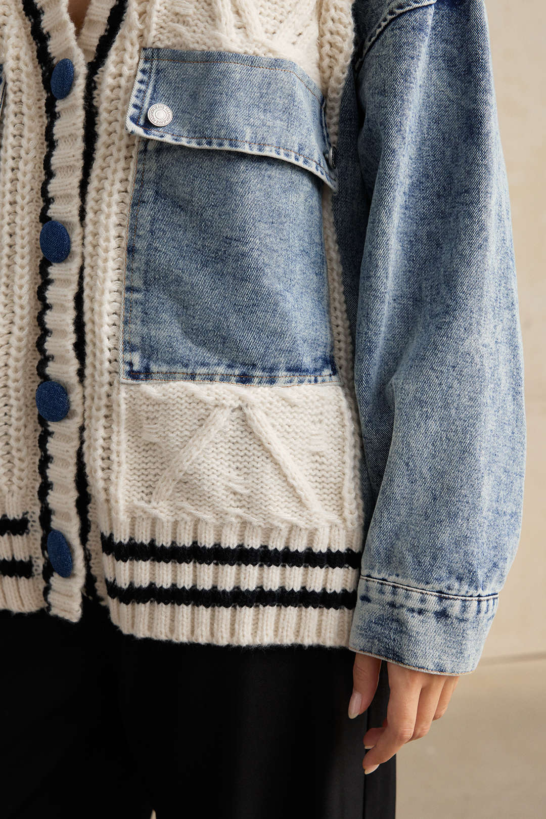 Denim patchwork item