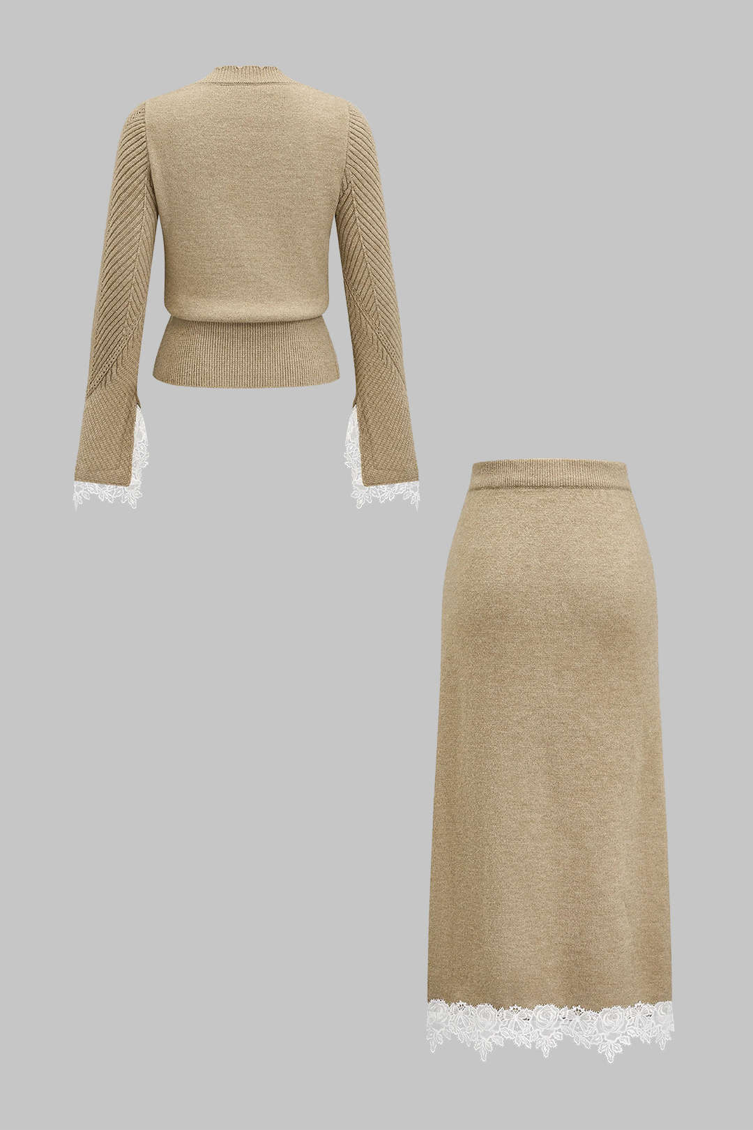 Quinn - Gebreide set met vest en rok