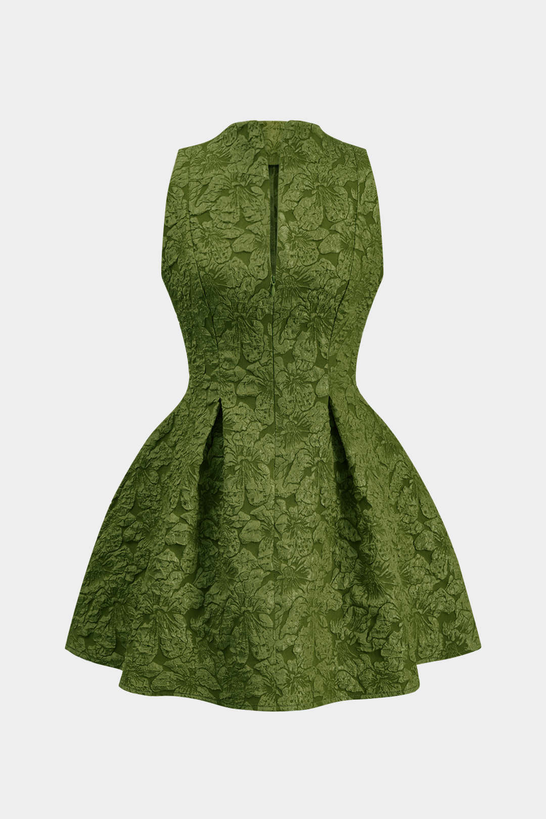 Alma - Jacquard mouwloze minijurk met ruches