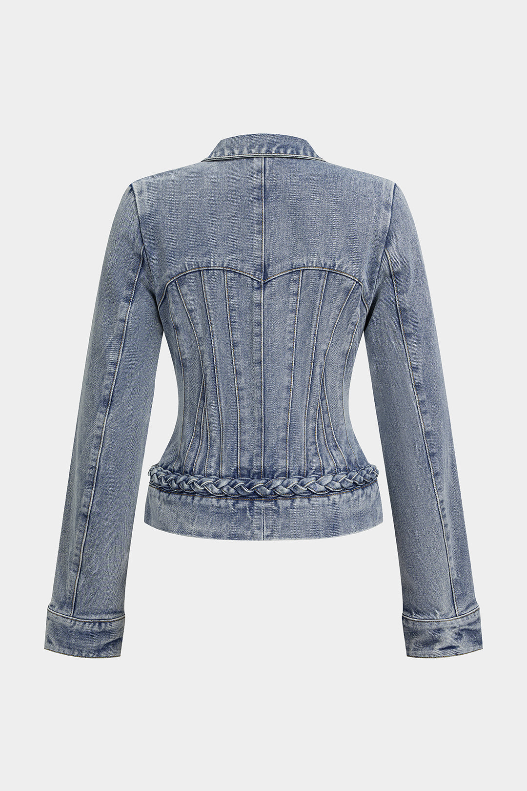 Esmee - Denim metallic jasje met knoopjes