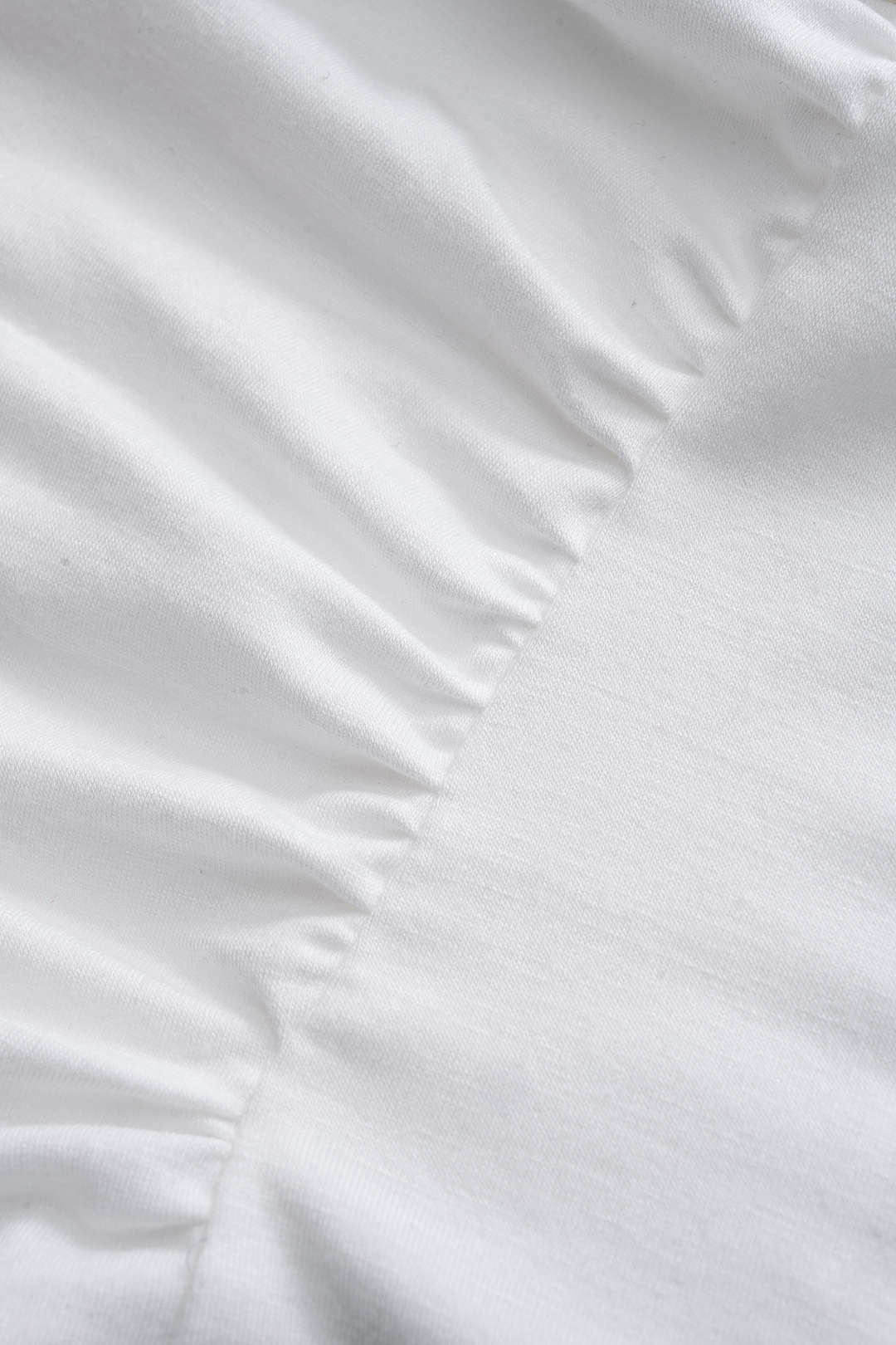 Effen T-shirt met gedraaid detail en ronde hals