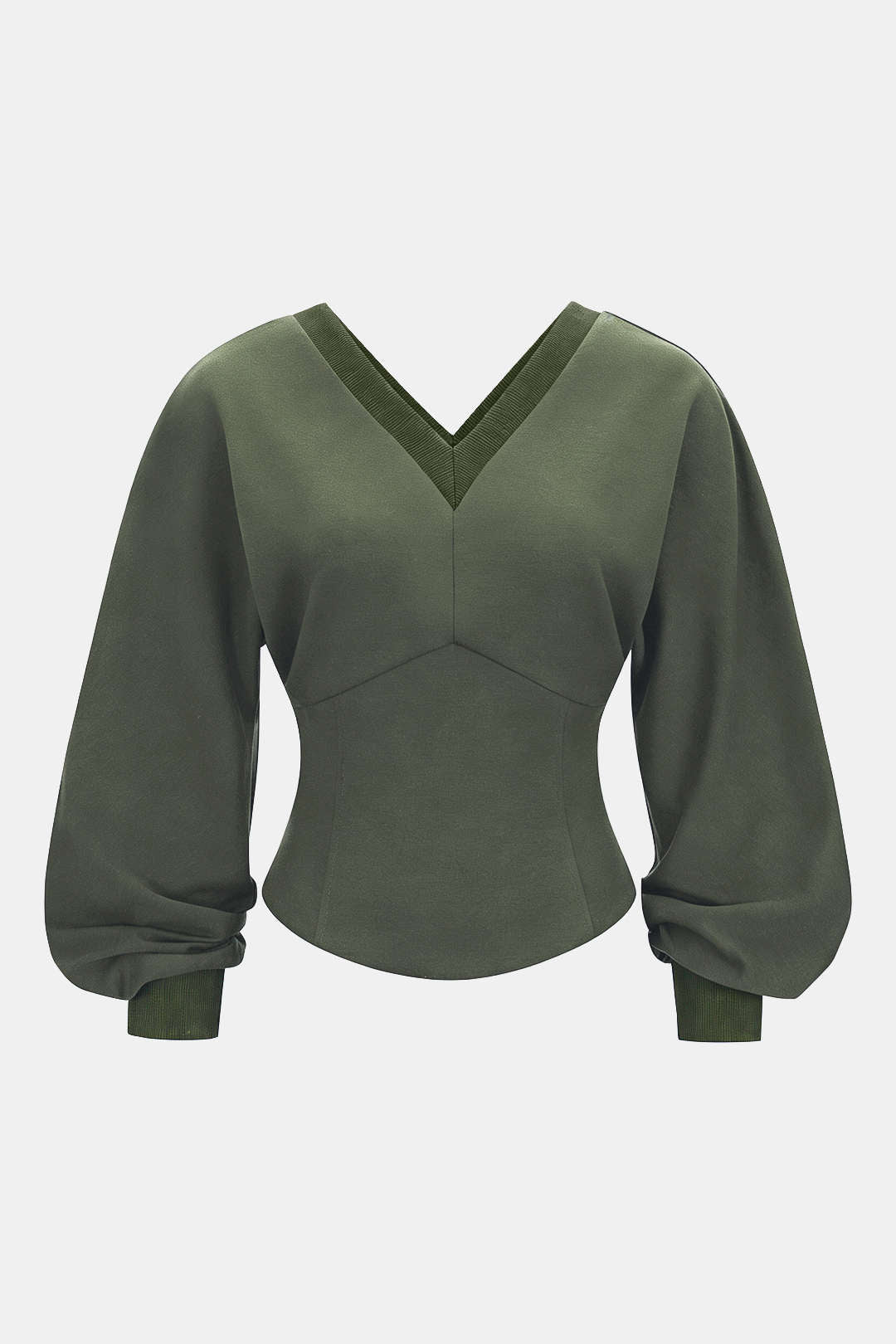 Effen sweater met V-hals en getailleerde pasvorm