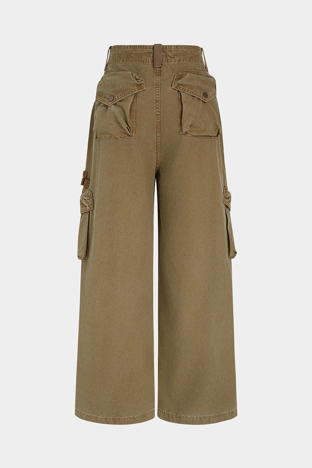 Jeans met trekkoord, zakken en wijde pijpen