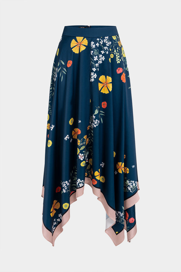 Bloemenprint satijnen rok
