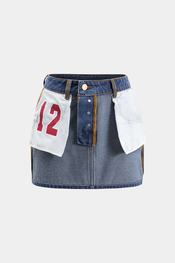 Esmee - Denim minirok met zakken