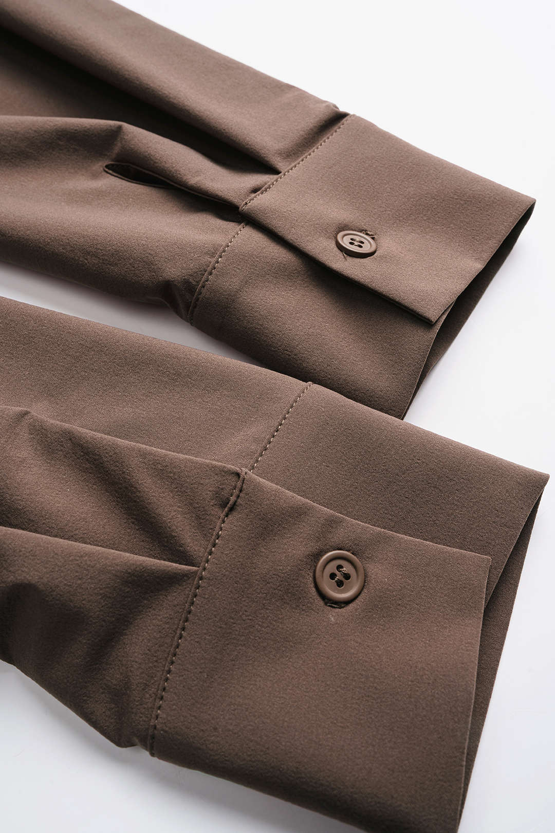 Effen midijurk met ruches en lange mouwen