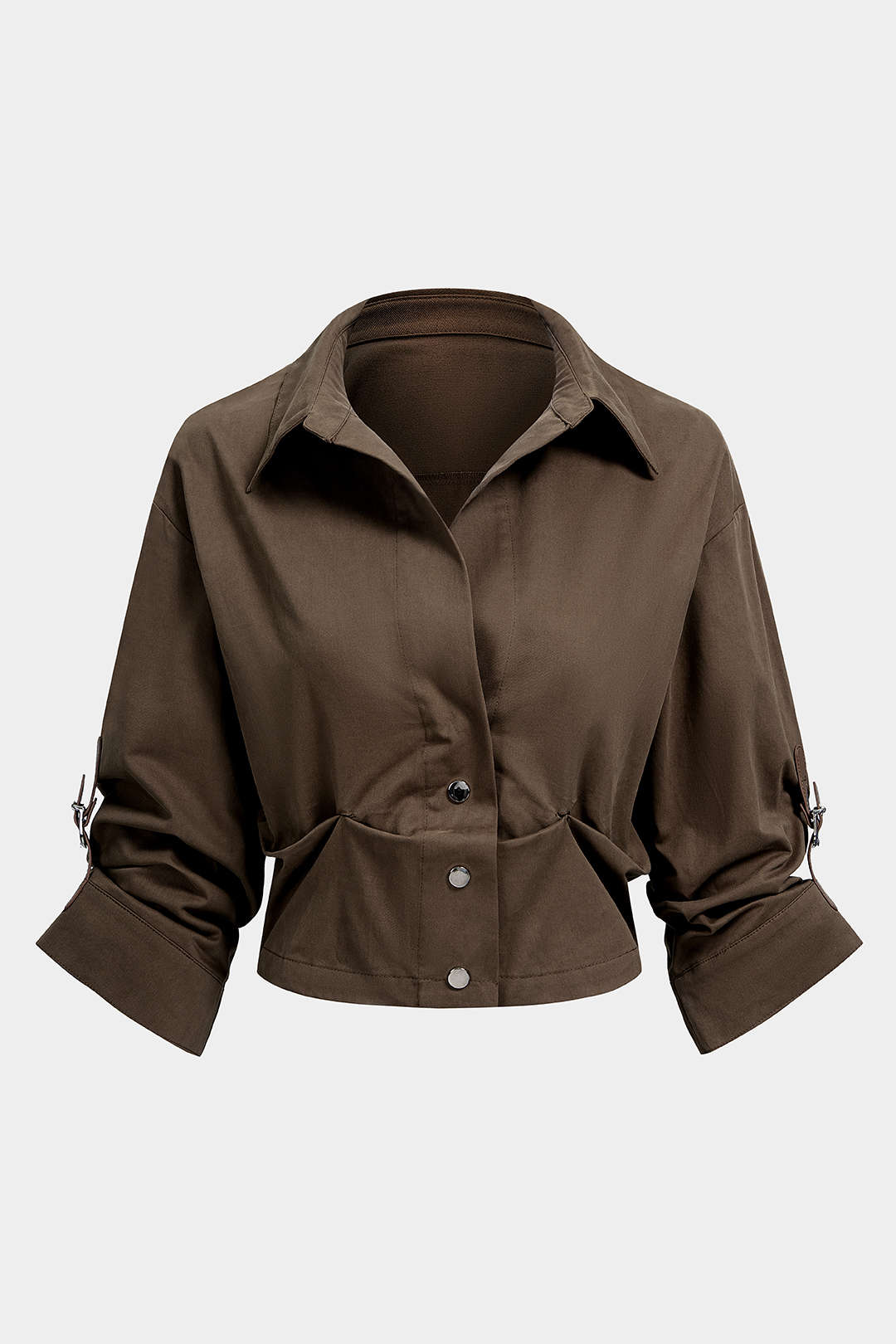 Blouse met knoopjes, ruches en korte mouwen