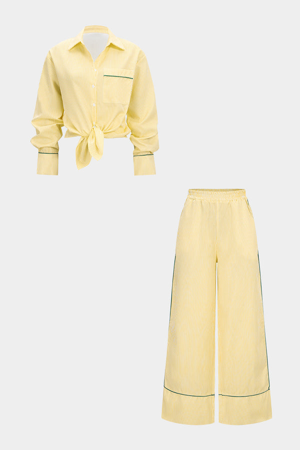 Gestreepte set met blouse en broek