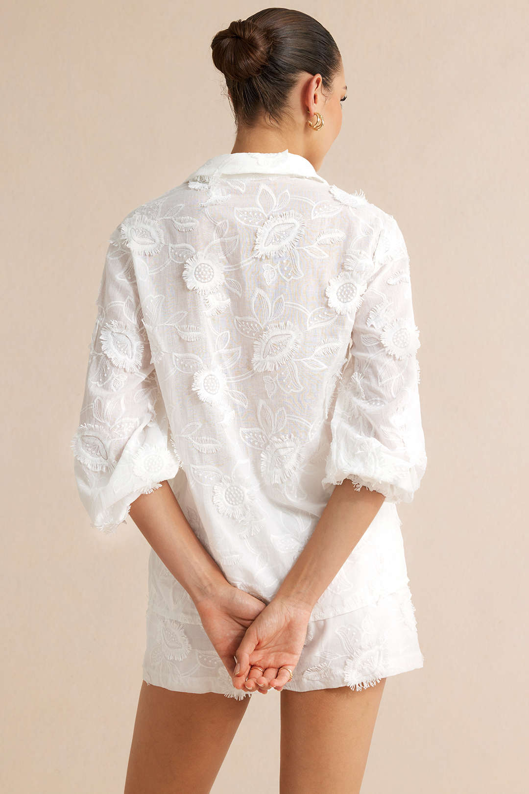 Effen set met blouse en short